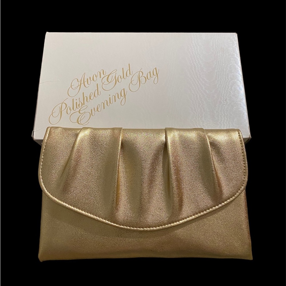 80s Avon Polished Gold Evening Bag